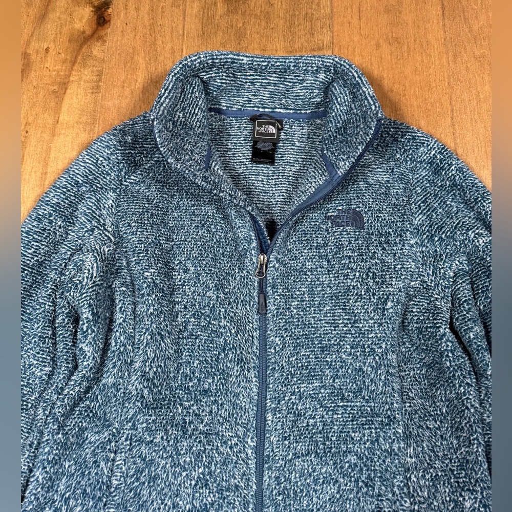 The North Face High Pile Fleece Full Zip Blue Jacket Sherpa Women's Size Medium - Picture 3 of 4